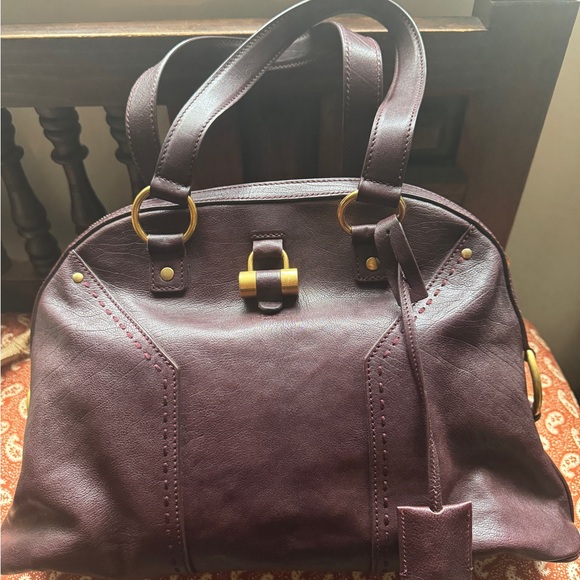 Yves St Laurent NEW Burgundy MUSE purse - Picture 1 of 16